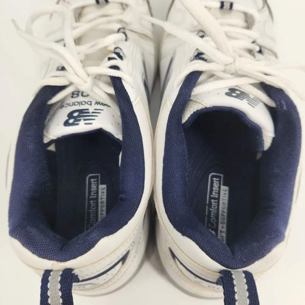 New Balance 608 V5 Shoes Mens Size 10.5 White Blue Athletic Training MX608WN5